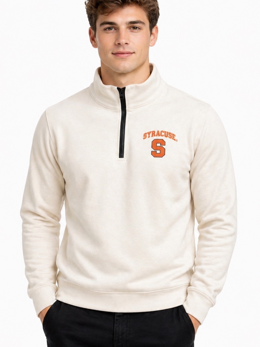 Knights Apparel Cream Syracuse Quarter-Zip